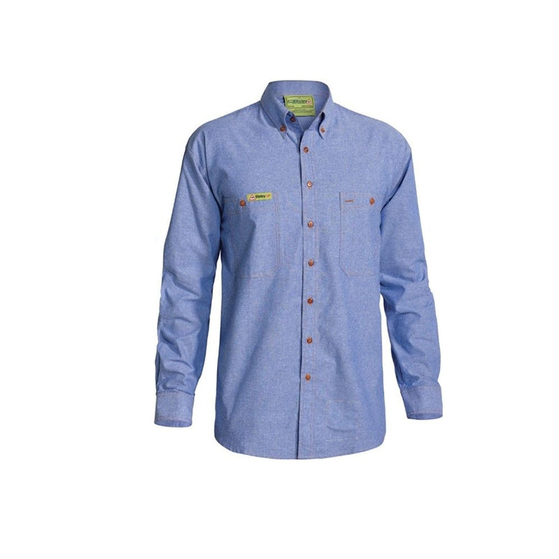 BISLEY Insect Protection Repellent Long Sleeve Casual Shirt Fishing Camping - Blue - S Payday Deals