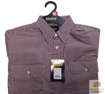 BISLEY LONG SLEEVE SHIRT Everyday Casual Business Work Cotton Blend Check S-5XL - BS7753_CFIG (FIG) - L Payday Deals