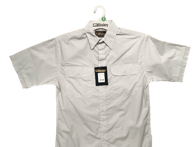 BISLEY SHORT SLEEVE SHIRT Everyday Casual Business Work Cotton Blend Check - BS2484_VHIG (HIG) - S Payday Deals