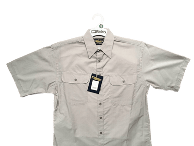 BISLEY SHORT SLEEVE SHIRT Everyday Casual Business Work Cotton Blend Check - BS2486_BBOG (BOG) - S Payday Deals