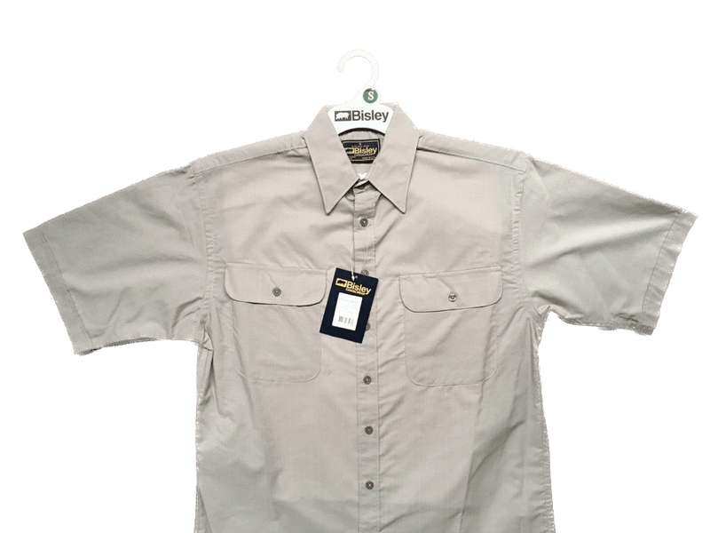 BISLEY SHORT SLEEVE SHIRT Everyday Casual Business Work Cotton Blend Check - BS2486_BBOG (BOG) - S Payday Deals