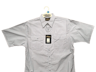 BISLEY SHORT SLEEVE SHIRT Everyday Casual Business Work Cotton Blend Check - BS2552_VPLB (PLB) - L Payday Deals