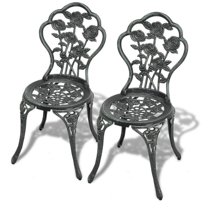 Bistro Chairs 2 pcs Cast Aluminium Green Payday Deals