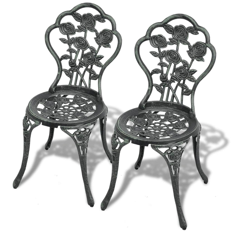 Bistro Chairs 2 pcs Cast Aluminium Green Payday Deals