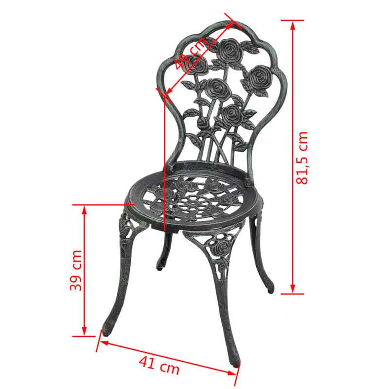 Bistro Chairs 2 pcs Cast Aluminium Green Payday Deals