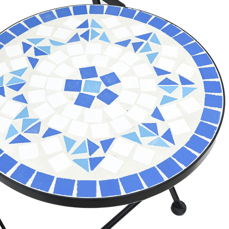 Bistro Chairs Foldable 2 pcs Blue and White Ceramic Payday Deals