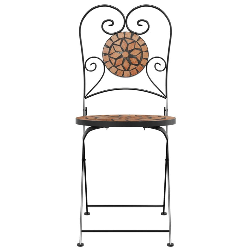 Bistro Chairs Foldable 2 pcs Terracotta Ceramic Payday Deals