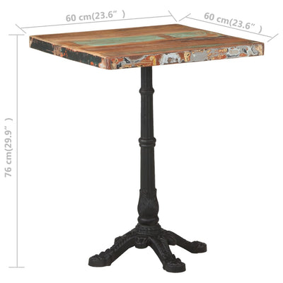 Bistro Table 60x60x76 cm Solid Reclaimed Wood Payday Deals