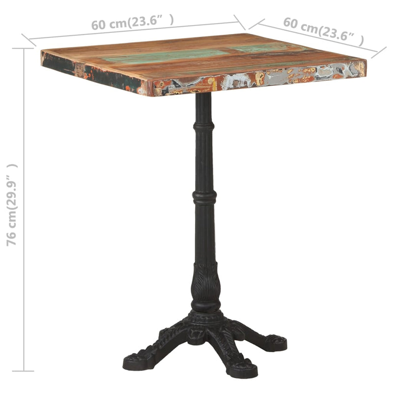 Bistro Table 60x60x76 cm Solid Reclaimed Wood Payday Deals