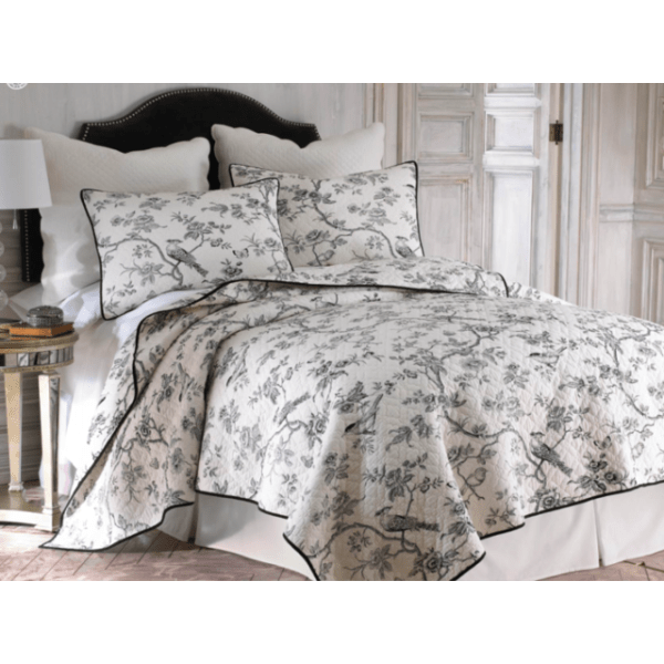 Black Forest 100% Cotton Quilted 3 pcs Bedspread Coverlet Set Super King Payday Deals