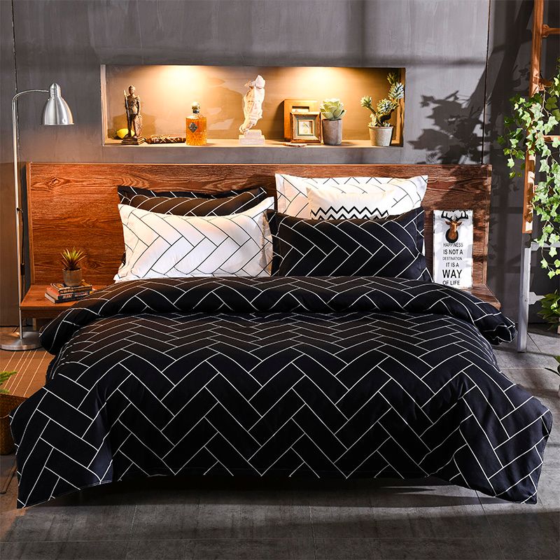 Black&White King Size Duvet Doona Quilt Cover Set Payday Deals