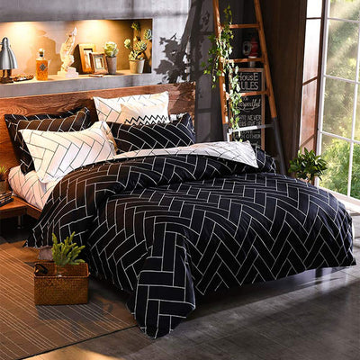 Black&White King Size Duvet Doona Quilt Cover Set Payday Deals