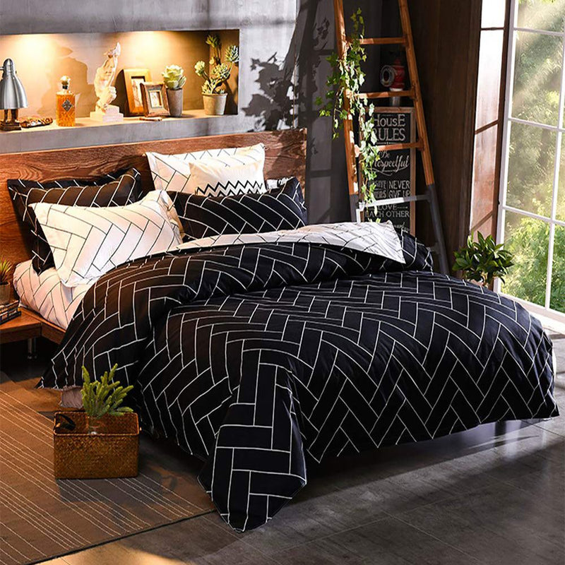 Black&White Queen Size Duvet Doona Quilt Cover Set Payday Deals