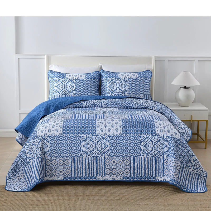 Blissful Quilted bedspread and pillowcovers set: Relax in Style - Queen size Payday Deals