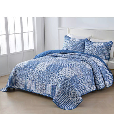 Blissful Quilted bedspread and pillowcovers set: Relax in Style - Queen size Payday Deals