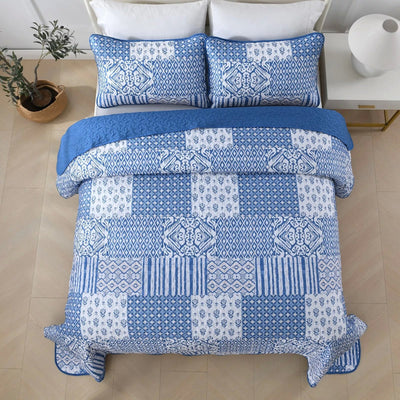 Blissful Quilted bedspread and pillowcovers set: Relax in Style - Queen size Payday Deals