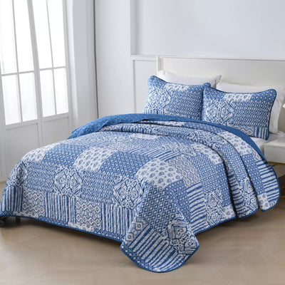 Blissful Quilted bedspread and pillowcovers set: Relax in Style - Queen size Payday Deals