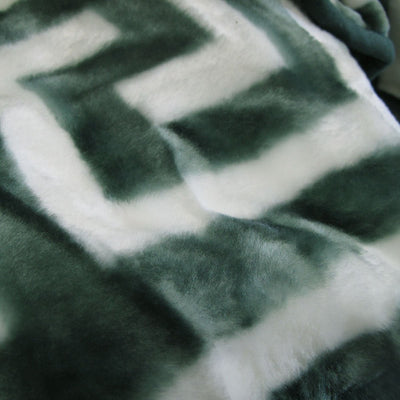 Bloomington 800GSM Greek Key Green Winter Premium Quality 1 Ply Mink Blanket King Payday Deals