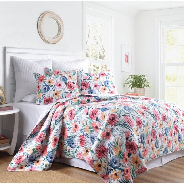 Blossom Cotton 100% Cotton Quilted 3 pcs Bedspread Coverlet Set Queen Payday Deals