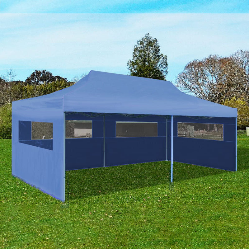 Blue Foldable Pop-up Party Tent 3 x 6 m Payday Deals