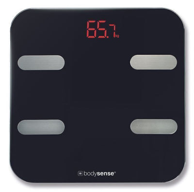 Bodysense 180Kg Bath Scale Wireless Body Analysis Black Bathroom Scales Weight