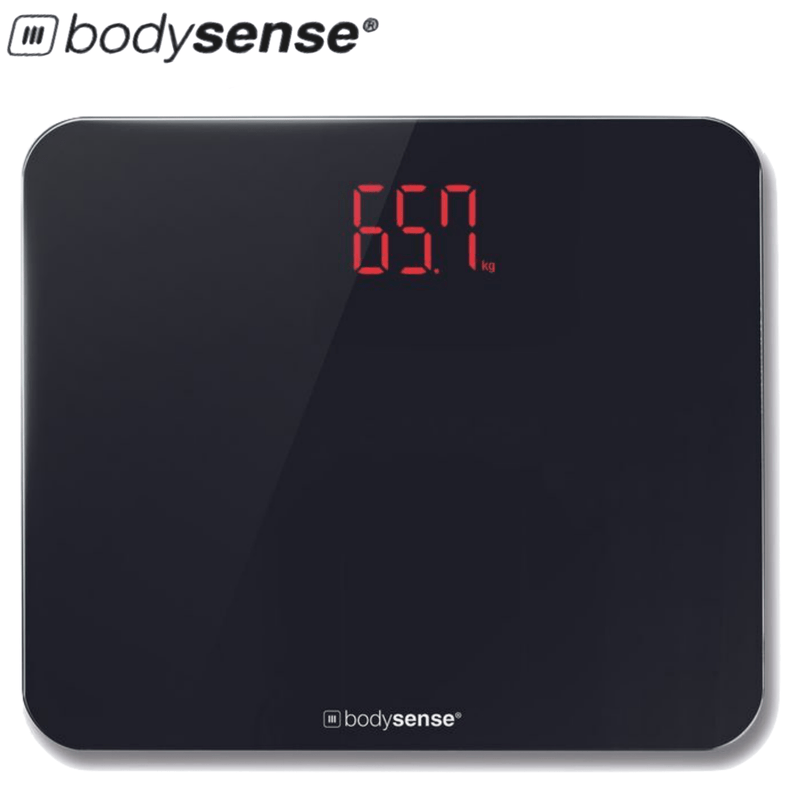 BodySense 200Kg Wide Platform Black Digital Bathroom Scale Electronic Weight Payday Deals