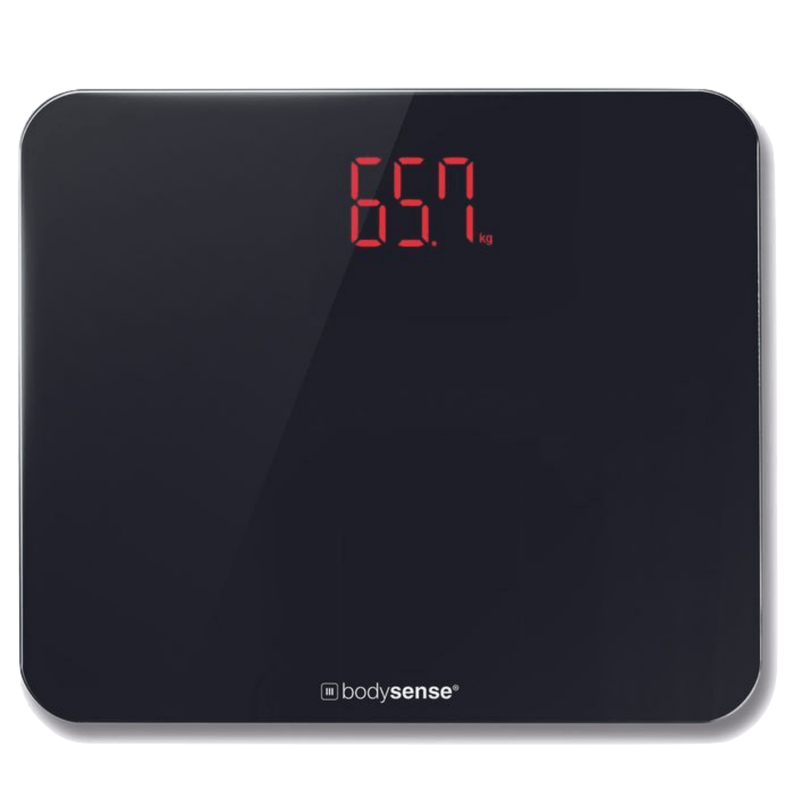 BodySense 200Kg Wide Platform Black Digital Bathroom Scale Electronic Weight Payday Deals