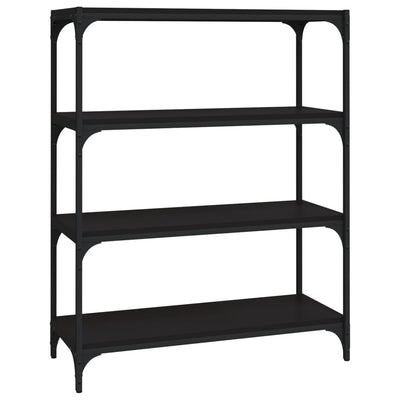 Book Cabinet Black 80x33x100 cm Engineered Wood and Steel Payday Deals