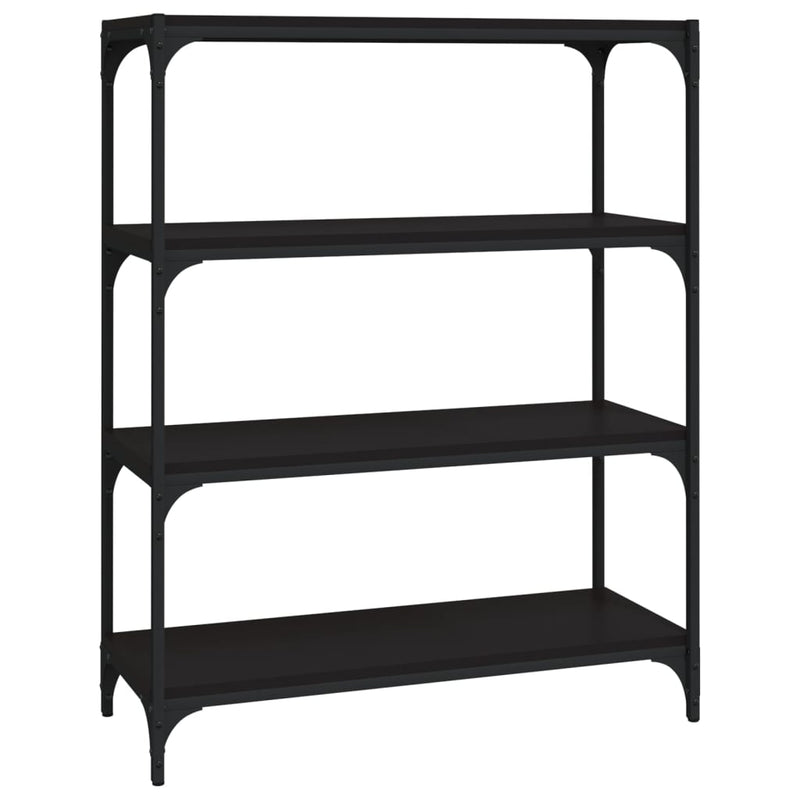 Book Cabinet Black 80x33x100 cm Engineered Wood and Steel Payday Deals