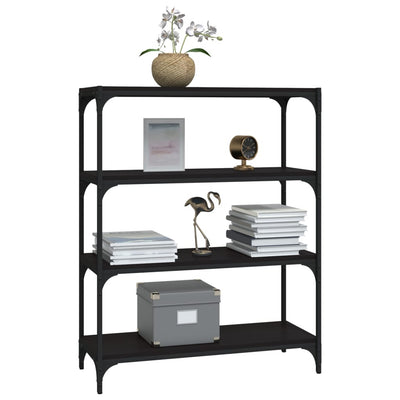 Book Cabinet Black 80x33x100 cm Engineered Wood and Steel Payday Deals