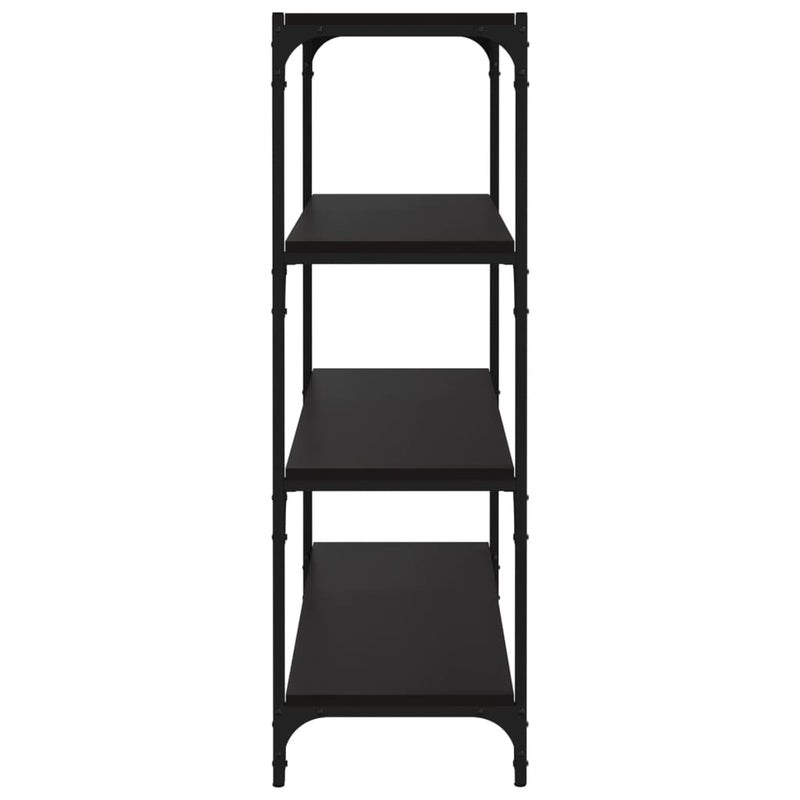 Book Cabinet Black 80x33x100 cm Engineered Wood and Steel Payday Deals