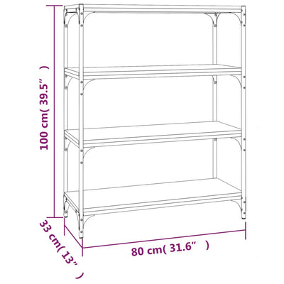 Book Cabinet Black 80x33x100 cm Engineered Wood and Steel Payday Deals