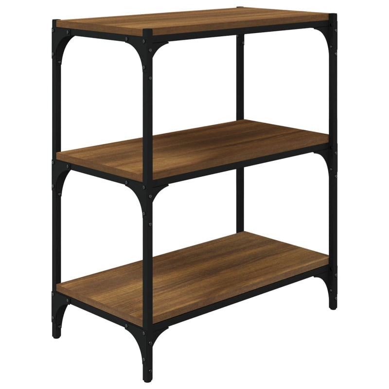 Book Cabinet Brown Oak 60x33x70.5 cm Engineered Wood and Steel Payday Deals