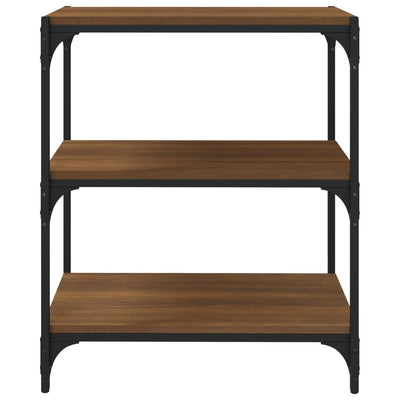 Book Cabinet Brown Oak 60x33x70.5 cm Engineered Wood and Steel Payday Deals