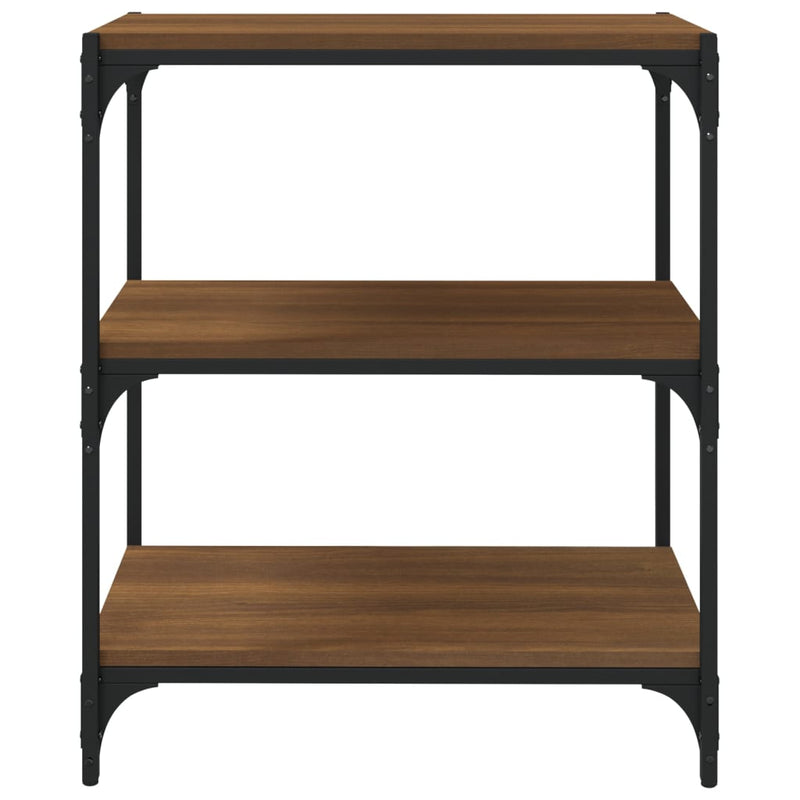 Book Cabinet Brown Oak 60x33x70.5 cm Engineered Wood and Steel Payday Deals