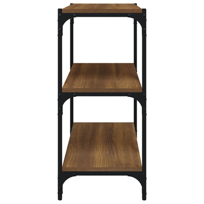 Book Cabinet Brown Oak 60x33x70.5 cm Engineered Wood and Steel Payday Deals