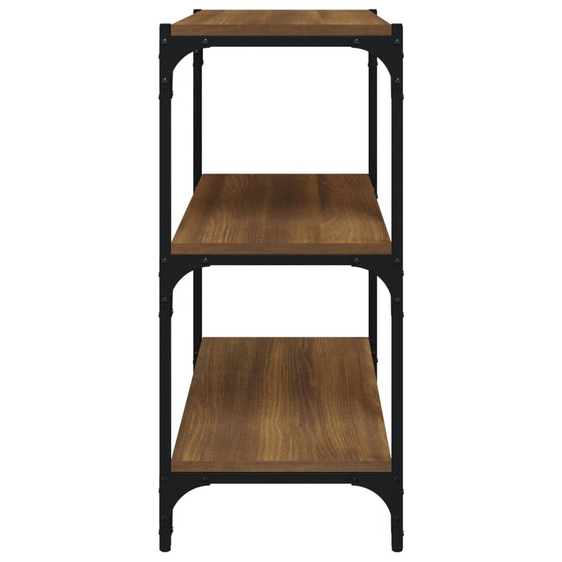 Book Cabinet Brown Oak 60x33x70.5 cm Engineered Wood and Steel Payday Deals