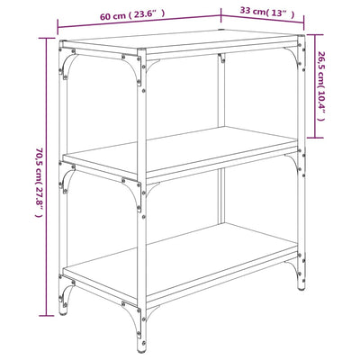 Book Cabinet Brown Oak 60x33x70.5 cm Engineered Wood and Steel Payday Deals