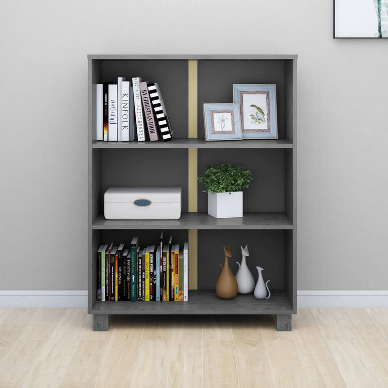 Book Cabinet Dark Grey 85x35x112 cm Solid Wood Pine Payday Deals