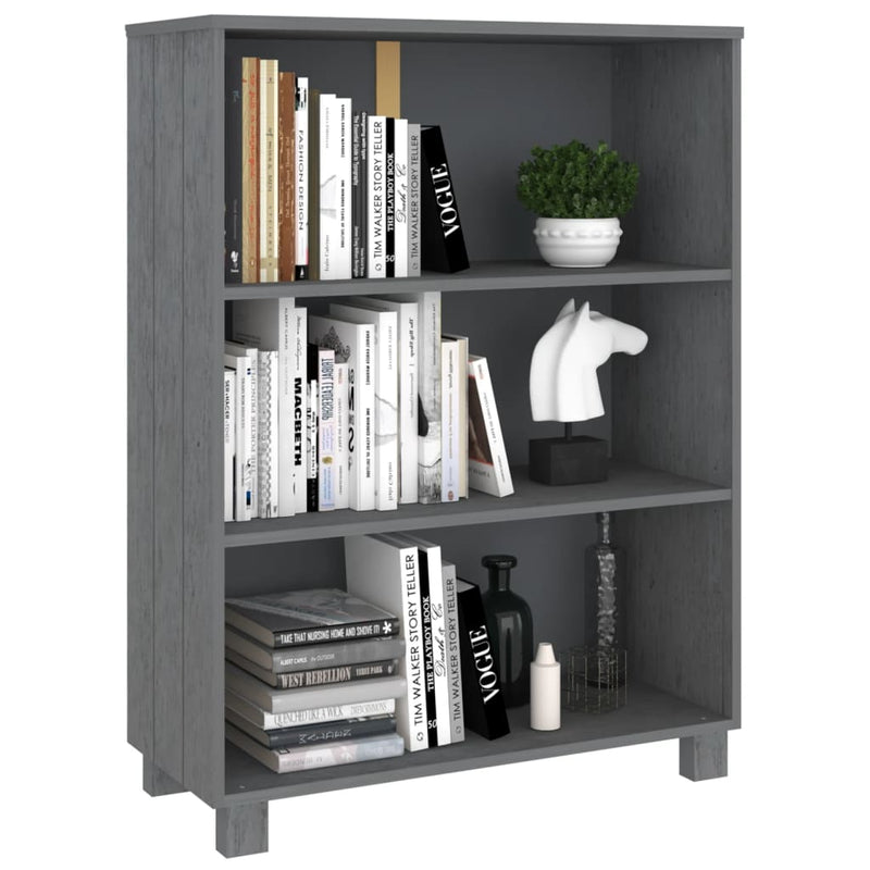 Book Cabinet Dark Grey 85x35x112 cm Solid Wood Pine Payday Deals