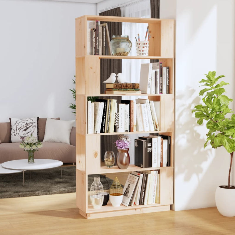 Book Cabinet/Room Divider 80x25x163.5 cm Solid Wood Pine Payday Deals