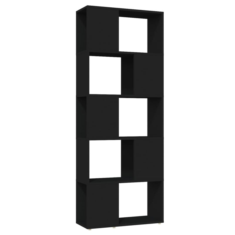 Book Cabinet Room Divider Black 60x24x155 cm Engineered Wood Payday Deals