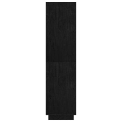 Book Cabinet/Room Divider Black 80x35x135 cm Solid Pinewood Payday Deals