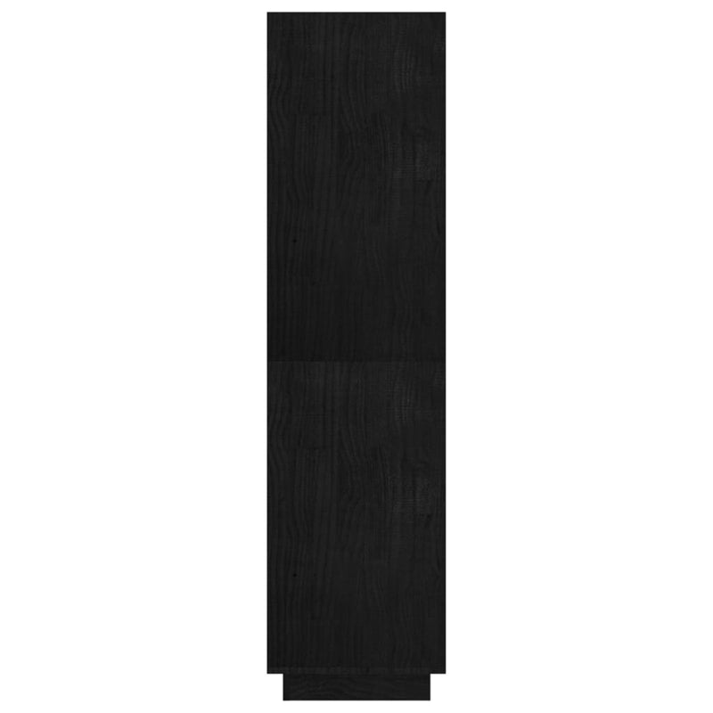 Book Cabinet/Room Divider Black 80x35x135 cm Solid Pinewood Payday Deals