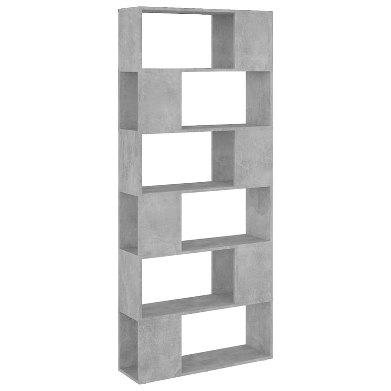 Book Cabinet Room Divider Concrete Grey 80x24x186 cm Engineered Wood Payday Deals