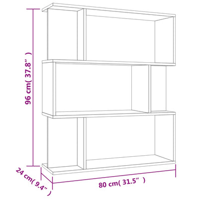 Book Cabinet/Room Divider Concrete Grey 80x24x96 cm Engineered Wood Payday Deals