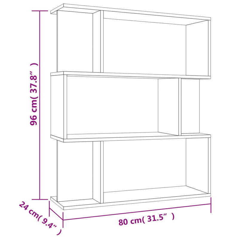 Book Cabinet/Room Divider Concrete Grey 80x24x96 cm Engineered Wood Payday Deals