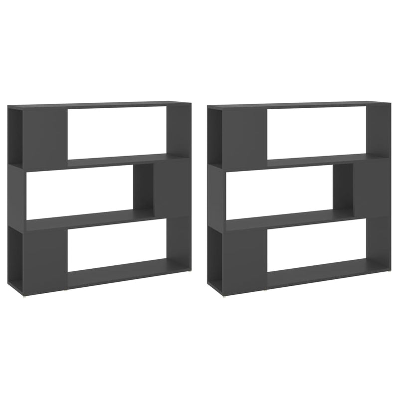 Book Cabinet Room Divider Grey 100x24x188 cm Payday Deals