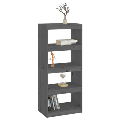 Book Cabinet/Room Divider Grey 60x30x135.5 cm Solid Wood Pine Payday Deals