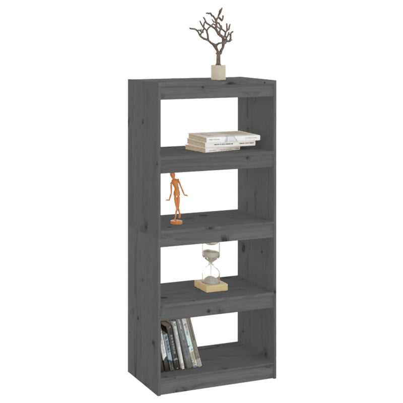 Book Cabinet/Room Divider Grey 60x30x135.5 cm Solid Wood Pine Payday Deals
